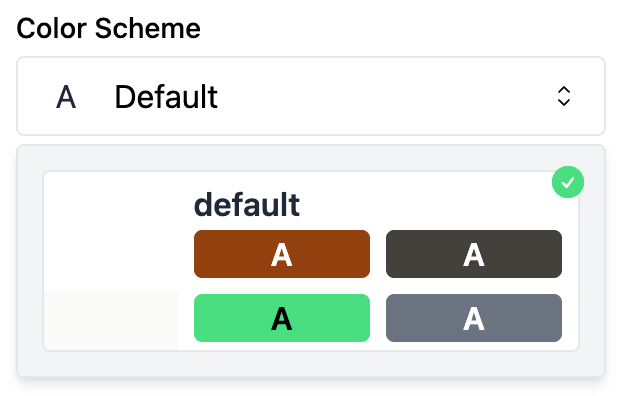 Color scheme setting type preview